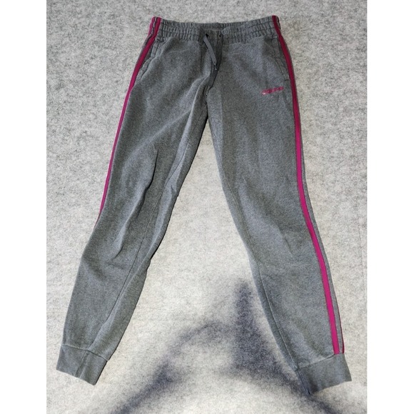 Adidas Women's Grey & Dark Pink Athletic Drawstring Sweatpants Size XS - Picture 1 of 8